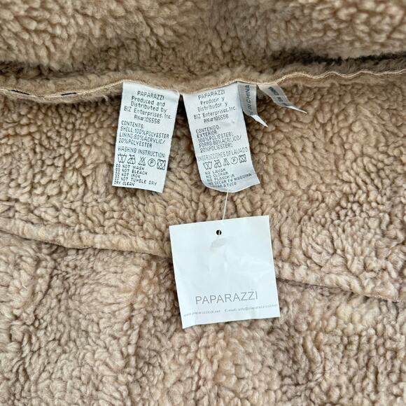 Daniel Benjamin Faux Fur Sherpa-Lined Printed Coat M - Picture 5 of 7